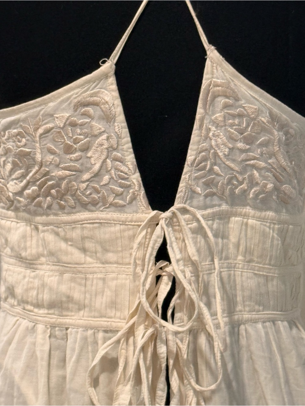 French Connection Cream Tiered Maxi Dress with Spaghetti Straps - Picture 8 of 11